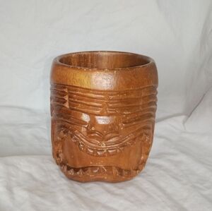 Tiki Mug Monkey Pod Wood Cup Made in Philippines
